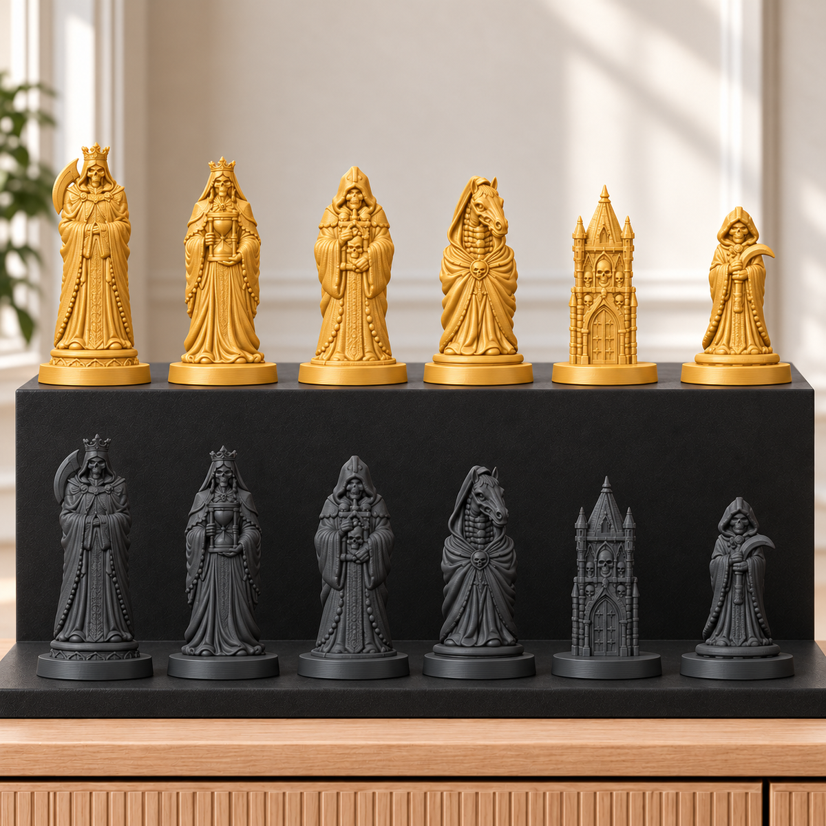 Sensenmann – thematisches Schachfigurenset mit 32 Figuren – Ansicht 5