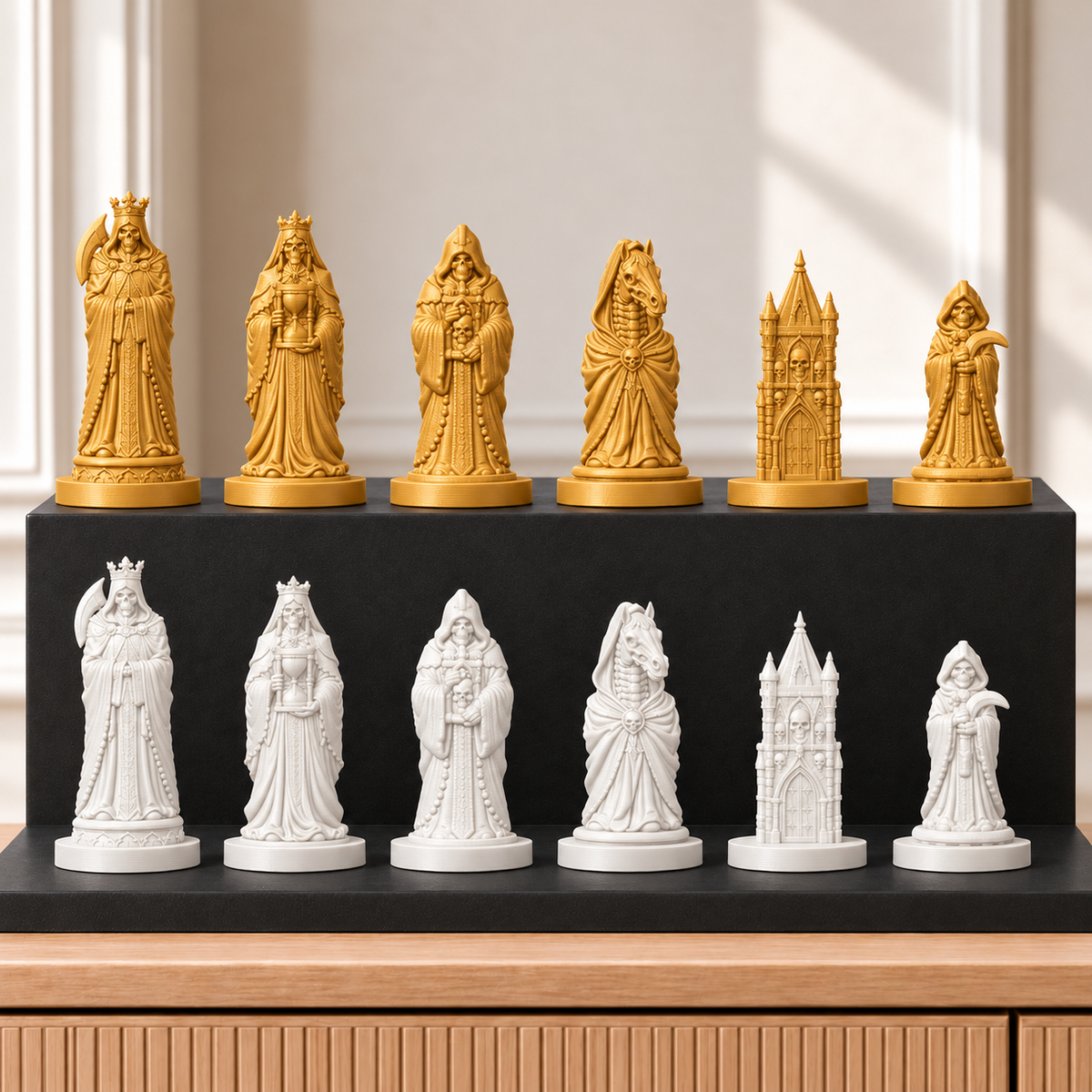 Sensenmann – thematisches Schachfigurenset mit 32 Figuren – Ansicht 6