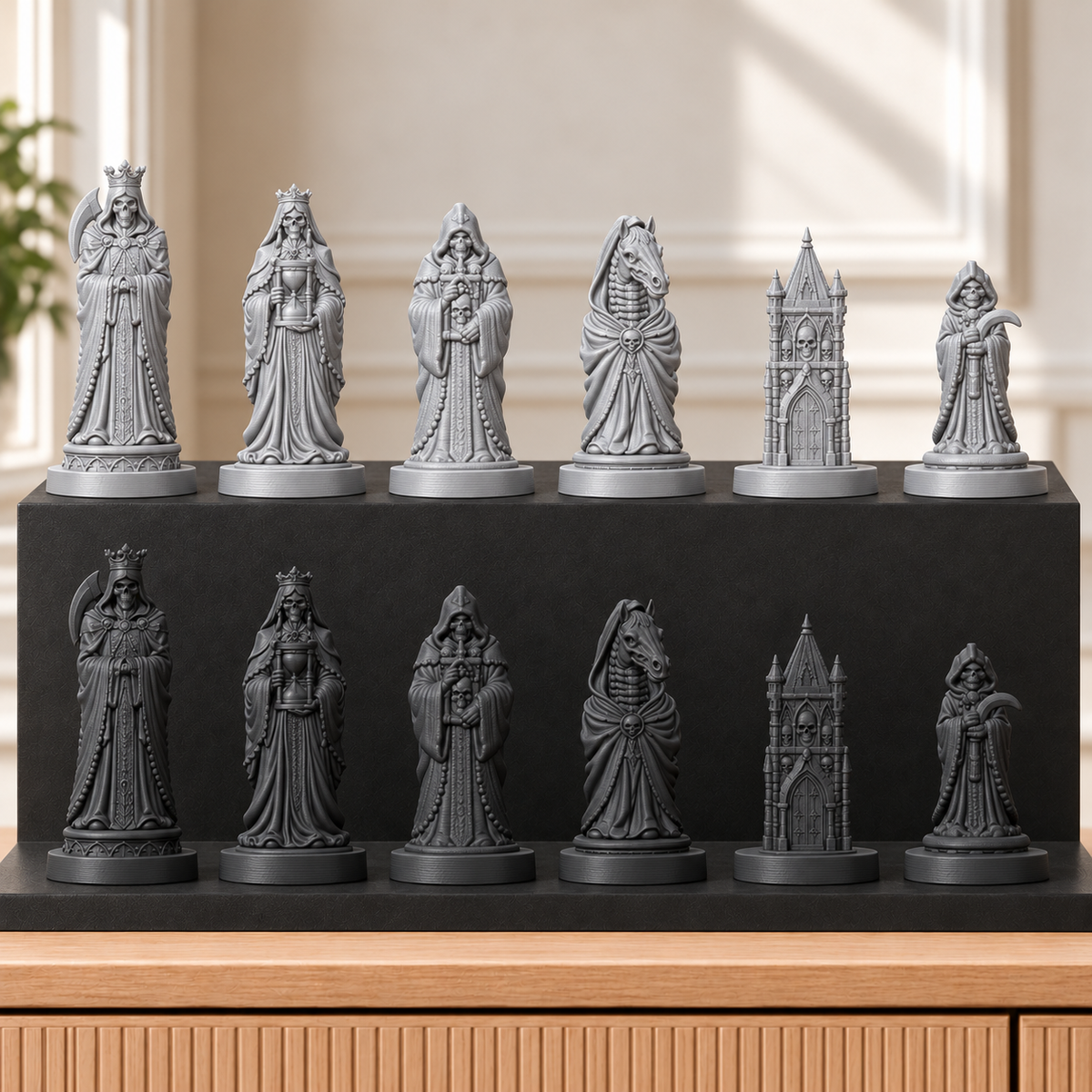 Sensenmann – thematisches Schachfigurenset mit 32 Figuren – Ansicht 8