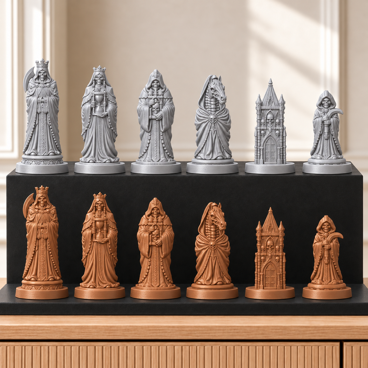 Sensenmann – thematisches Schachfigurenset mit 32 Figuren – Ansicht 10