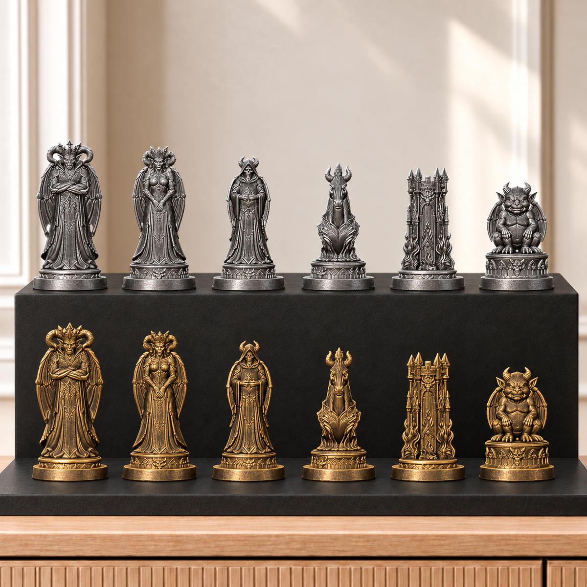 Dämonen – thematisches Schachfigurenset mit 32 Figuren – Ansicht 2