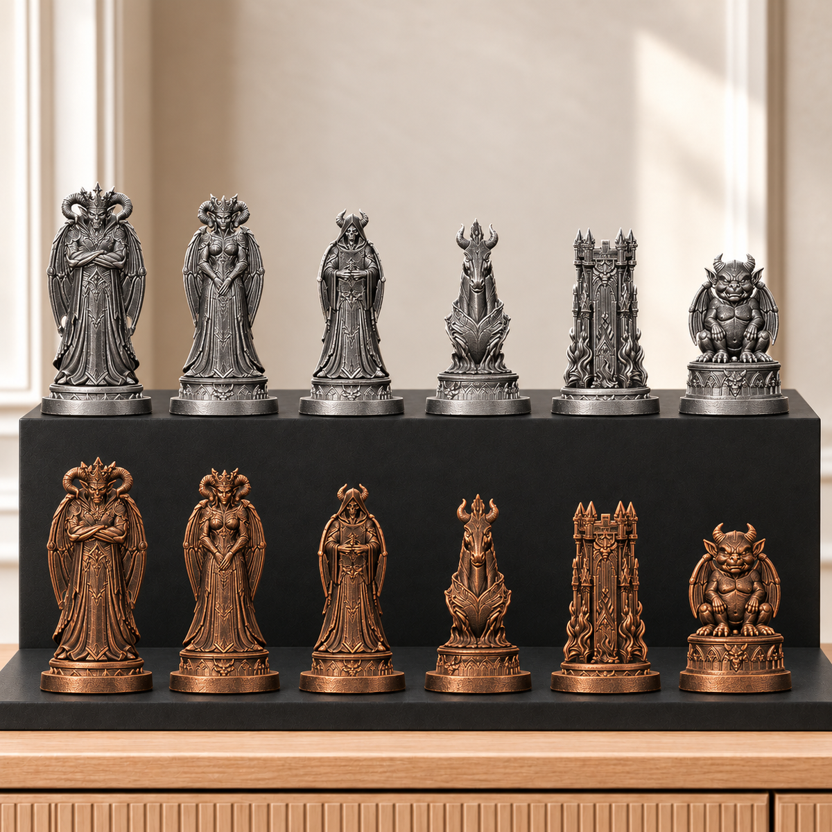 Dämonen – thematisches Schachfigurenset mit 32 Figuren – Ansicht 3