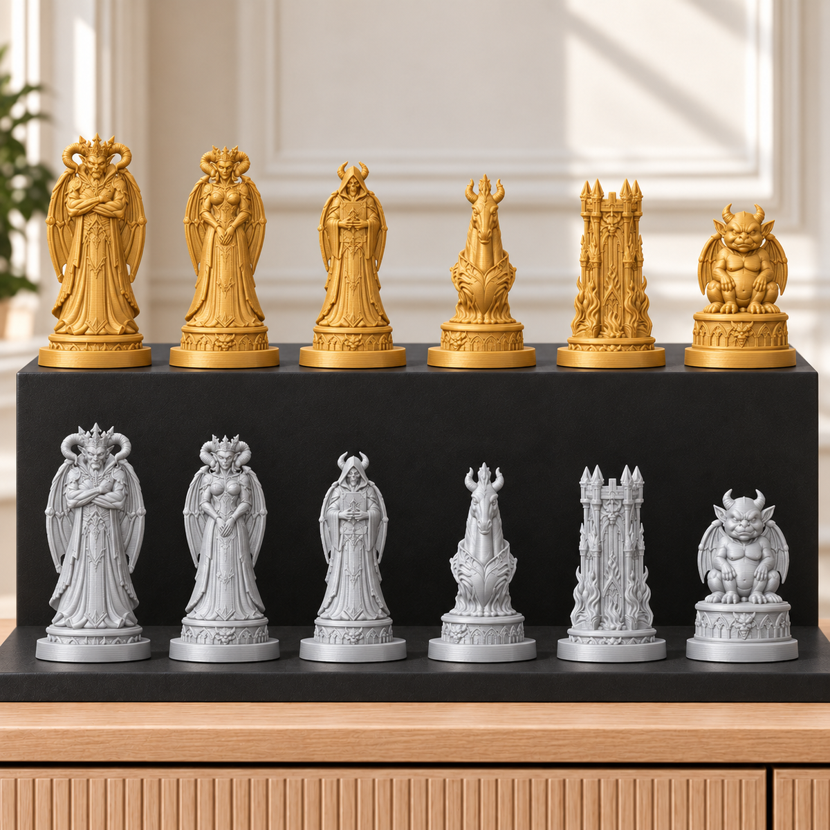 Dämonen – thematisches Schachfigurenset mit 32 Figuren – Ansicht 4