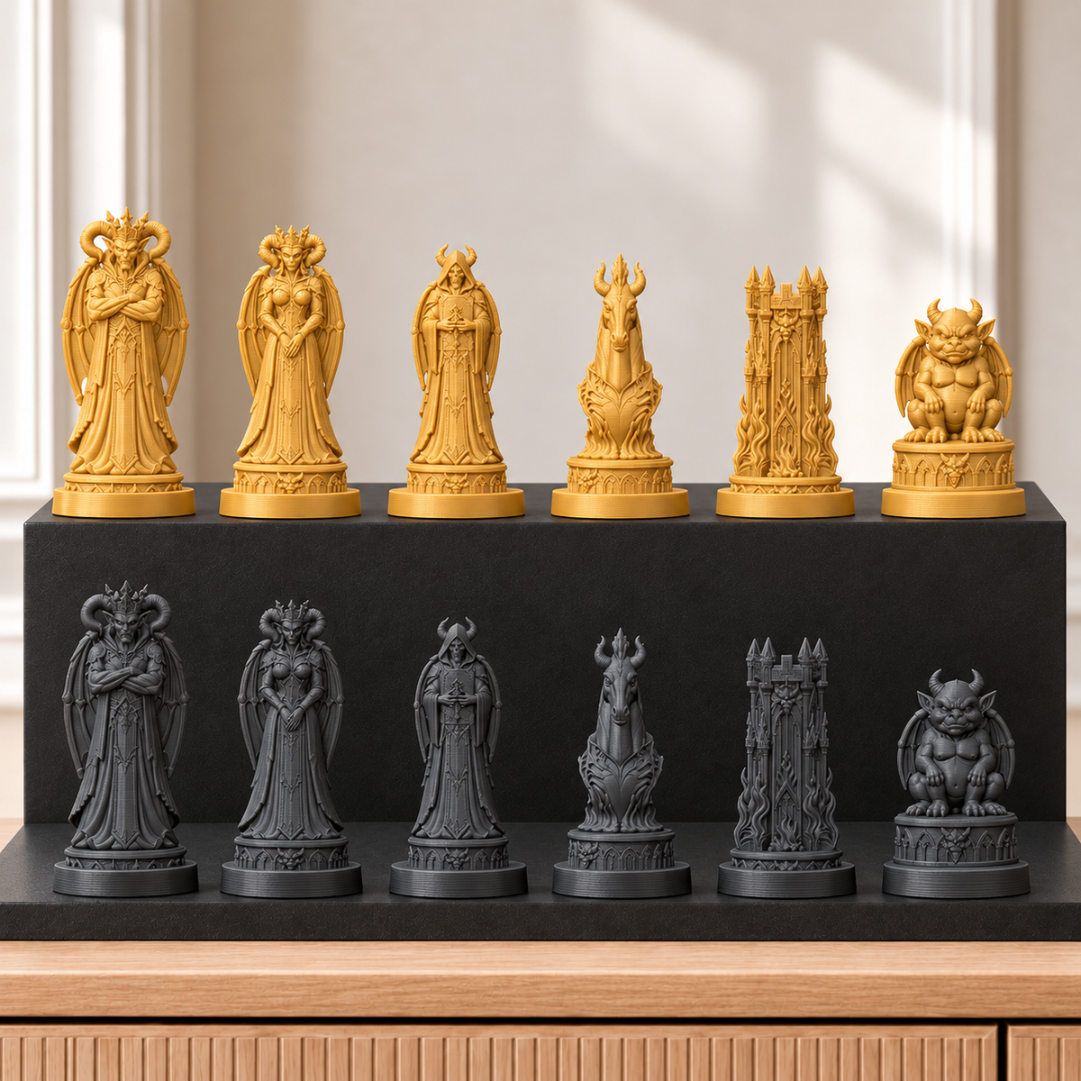 Dämonen – thematisches Schachfigurenset mit 32 Figuren – Ansicht 5
