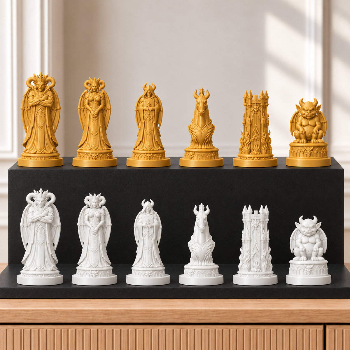 Dämonen – thematisches Schachfigurenset mit 32 Figuren – Ansicht 6