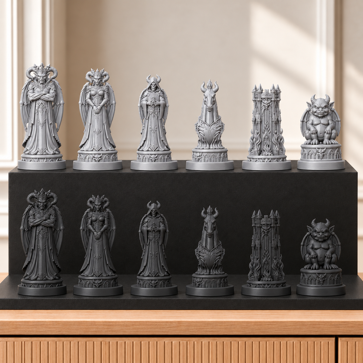 Dämonen – thematisches Schachfigurenset mit 32 Figuren – Ansicht 8