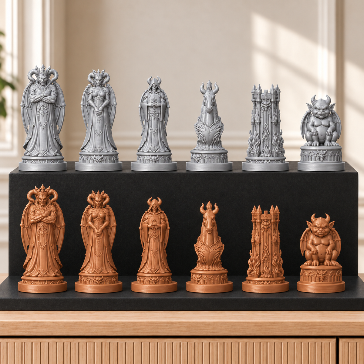 Dämonen – thematisches Schachfigurenset mit 32 Figuren – Ansicht 10