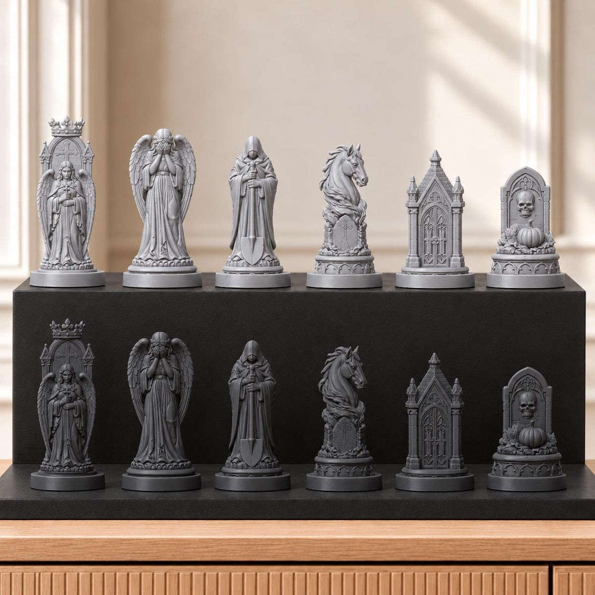Friedhof – thematisches Schachfigurenset mit 32 Figuren – Ansicht 8