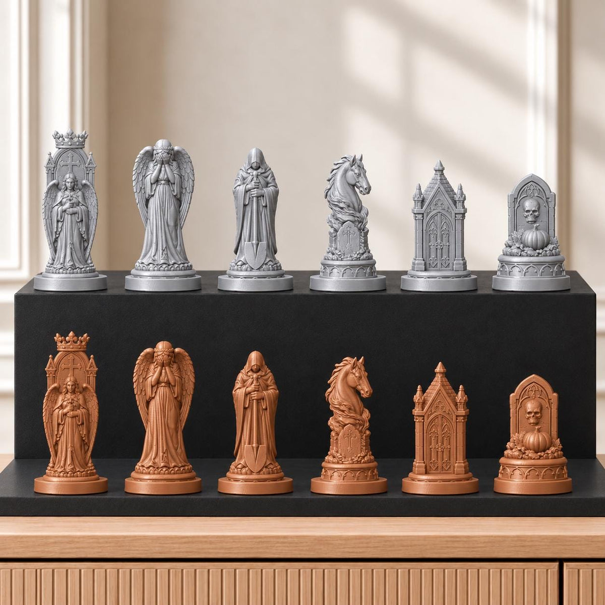 Friedhof – thematisches Schachfigurenset mit 32 Figuren – Ansicht 10