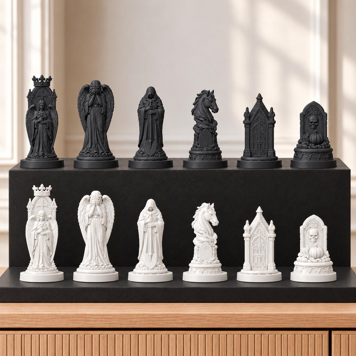Friedhof – thematisches Schachfigurenset mit 32 Figuren – Ansicht 11