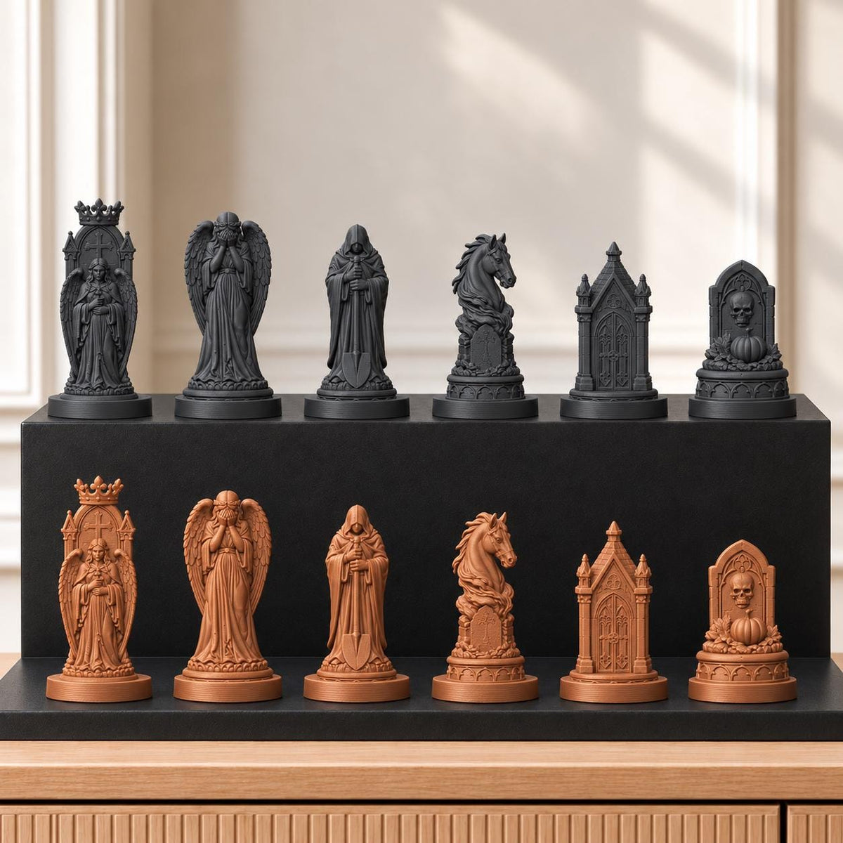 Friedhof – thematisches Schachfigurenset mit 32 Figuren – Ansicht 12