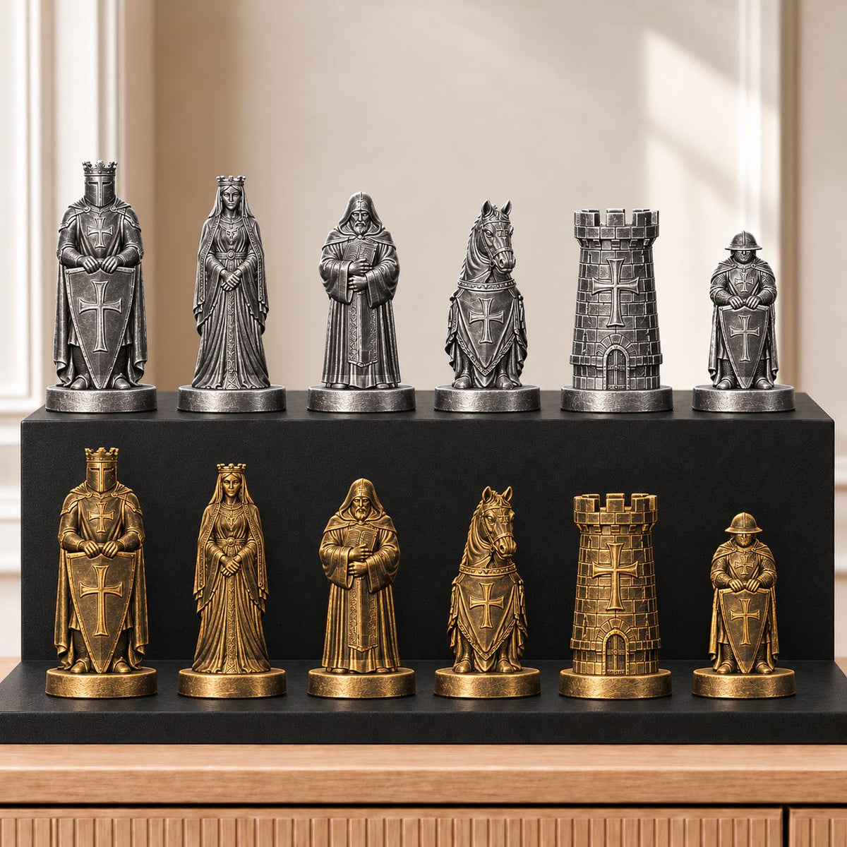 Templer – thematisches Schachfigurenset mit 32 Figuren – Ansicht 2
