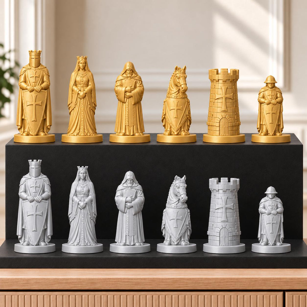 Templer – thematisches Schachfigurenset mit 32 Figuren – Ansicht 4