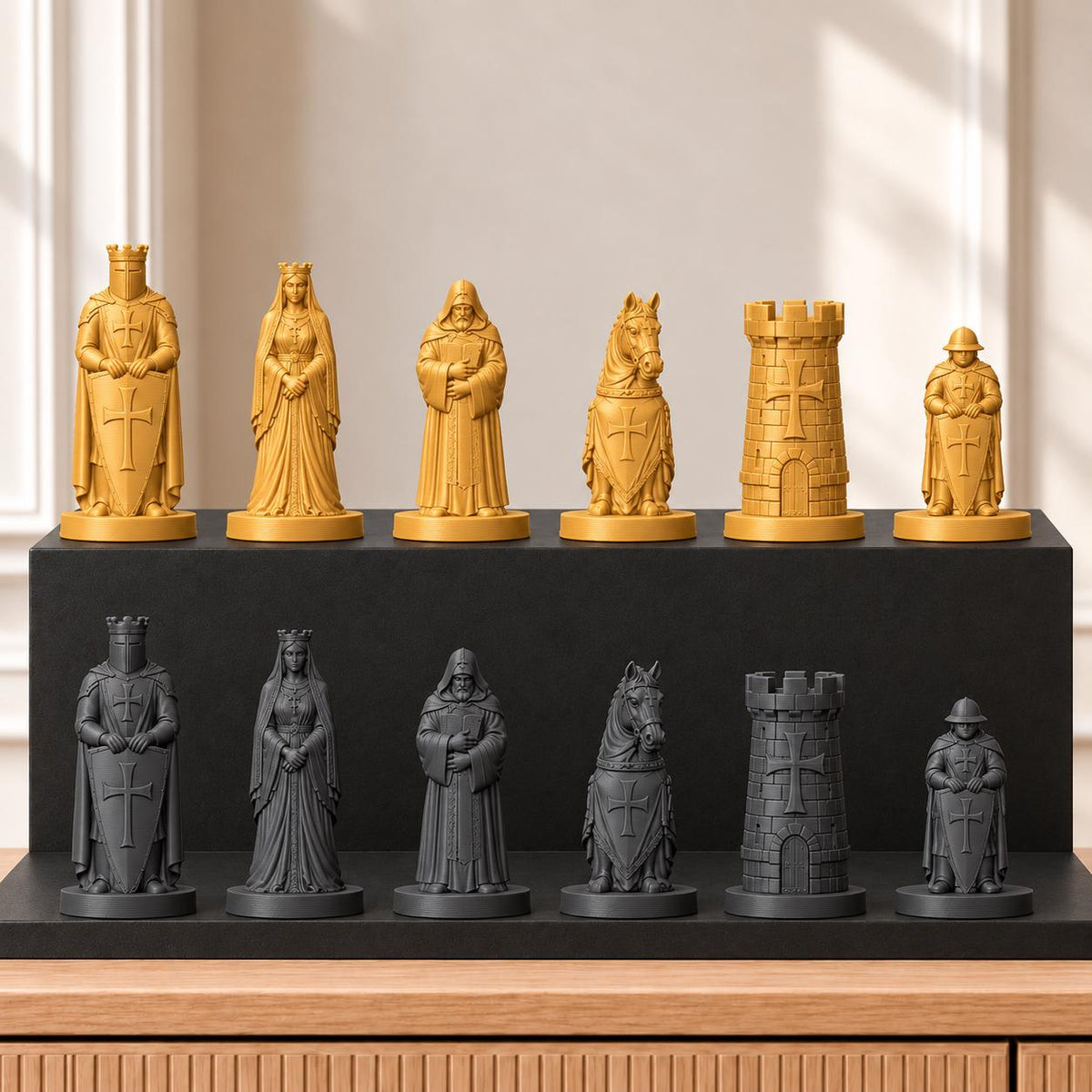 Templer – thematisches Schachfigurenset mit 32 Figuren – Ansicht 5