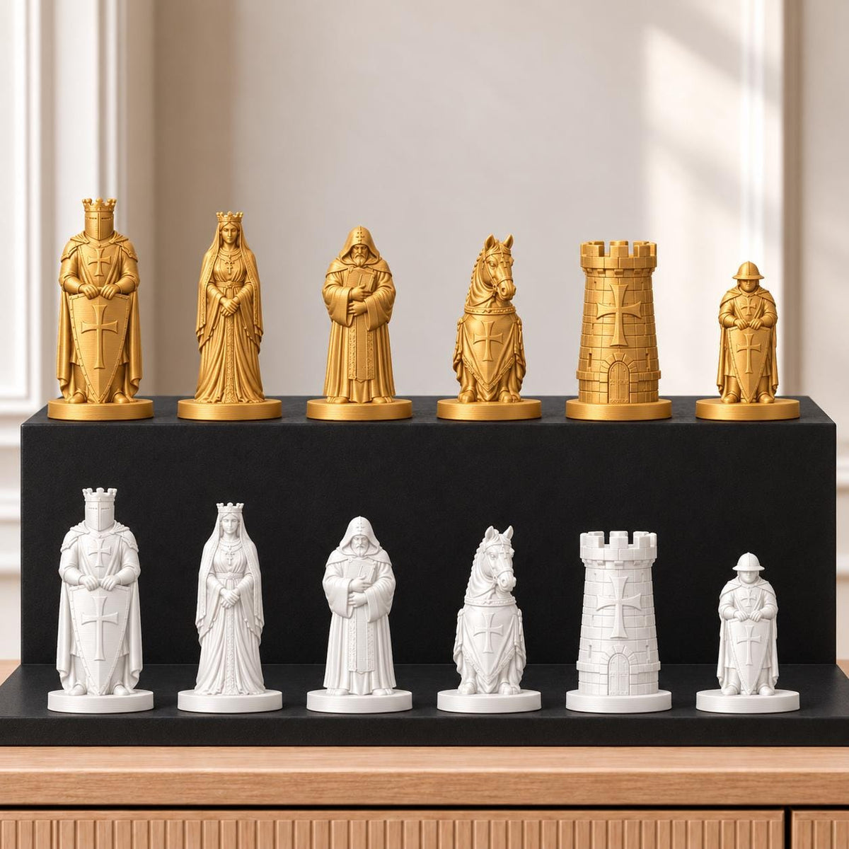 Templer – thematisches Schachfigurenset mit 32 Figuren – Ansicht 6