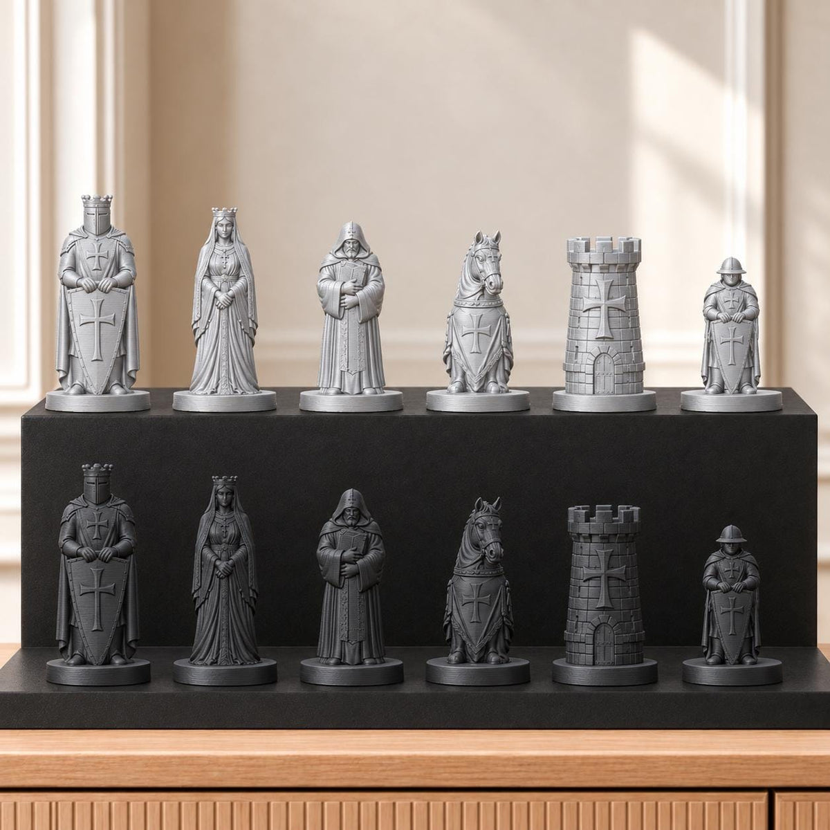 Templer – thematisches Schachfigurenset mit 32 Figuren – Ansicht 8