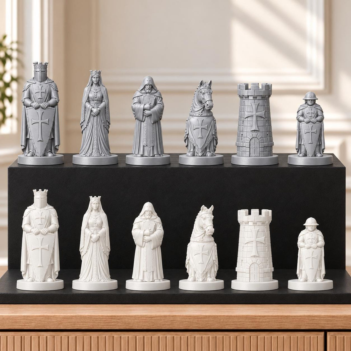 Templer – thematisches Schachfigurenset mit 32 Figuren – Ansicht 9