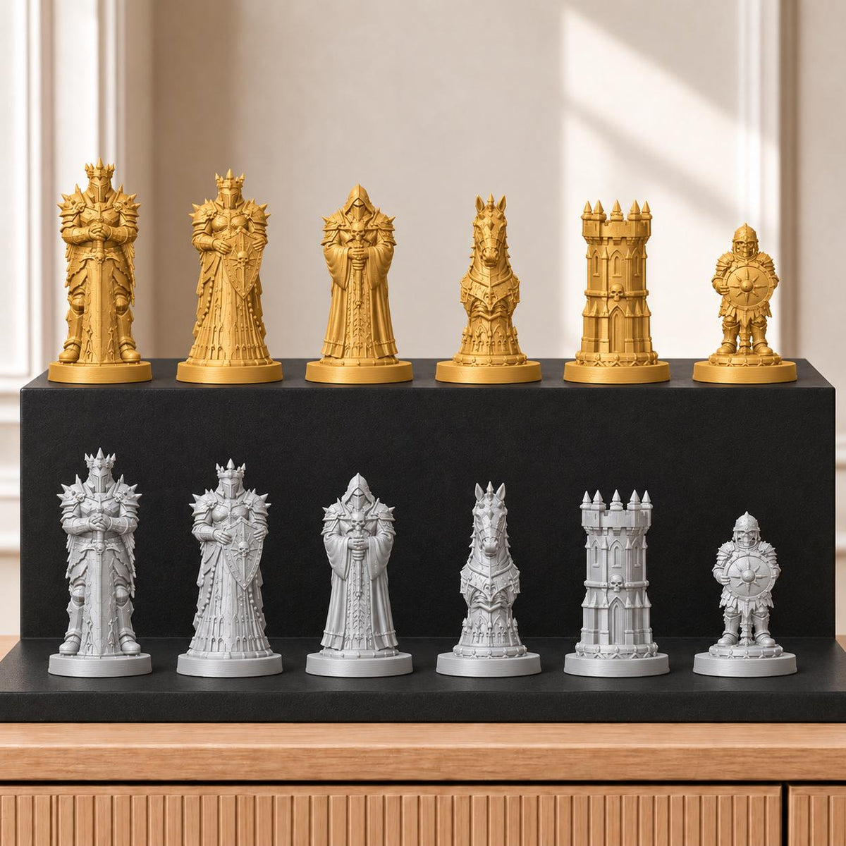Todesritter – thematisches Schachfigurenset mit 32 Figuren – Ansicht 4