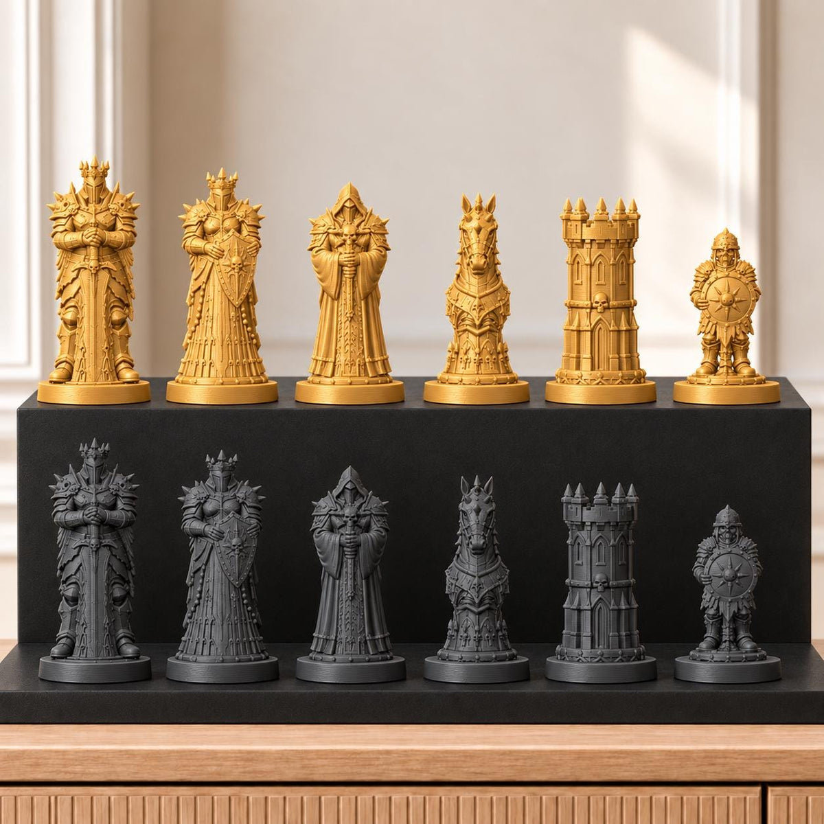 Todesritter – thematisches Schachfigurenset mit 32 Figuren – Ansicht 5