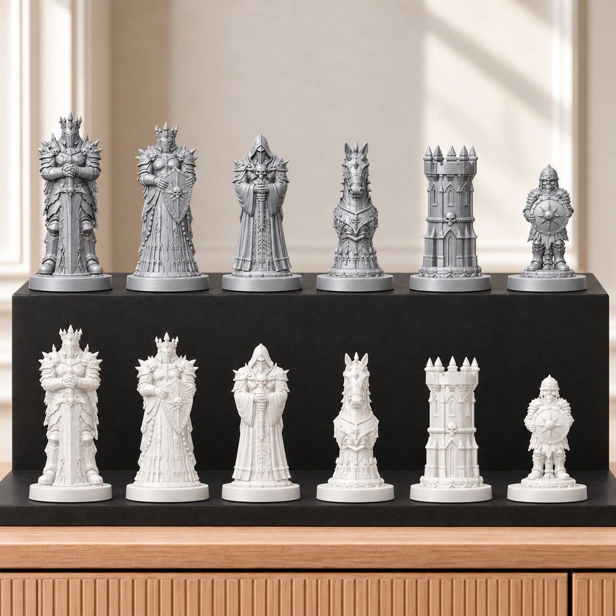 Todesritter – thematisches Schachfigurenset mit 32 Figuren – Ansicht 9
