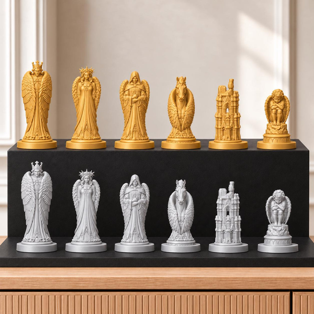 Gefallene Engel – thematisches Schachfigurenset mit 32 Figuren – Ansicht 4