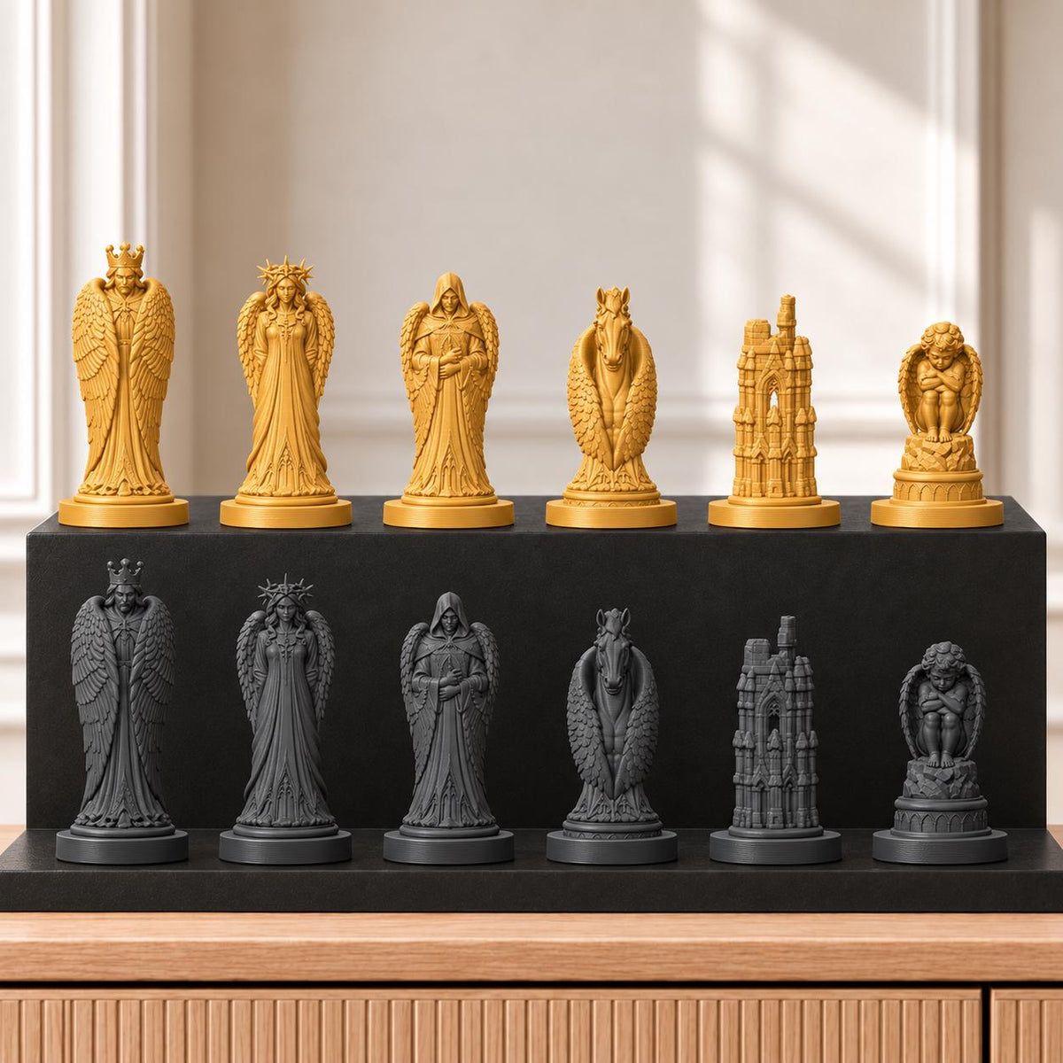 Gefallene Engel – thematisches Schachfigurenset mit 32 Figuren – Ansicht 5