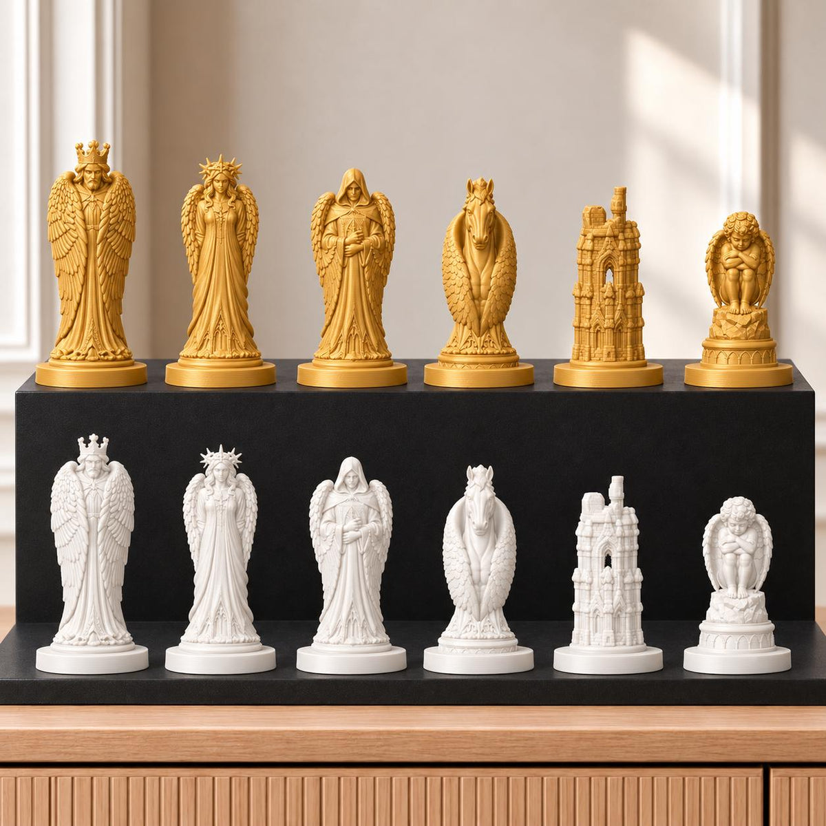 Gefallene Engel – thematisches Schachfigurenset mit 32 Figuren – Ansicht 6