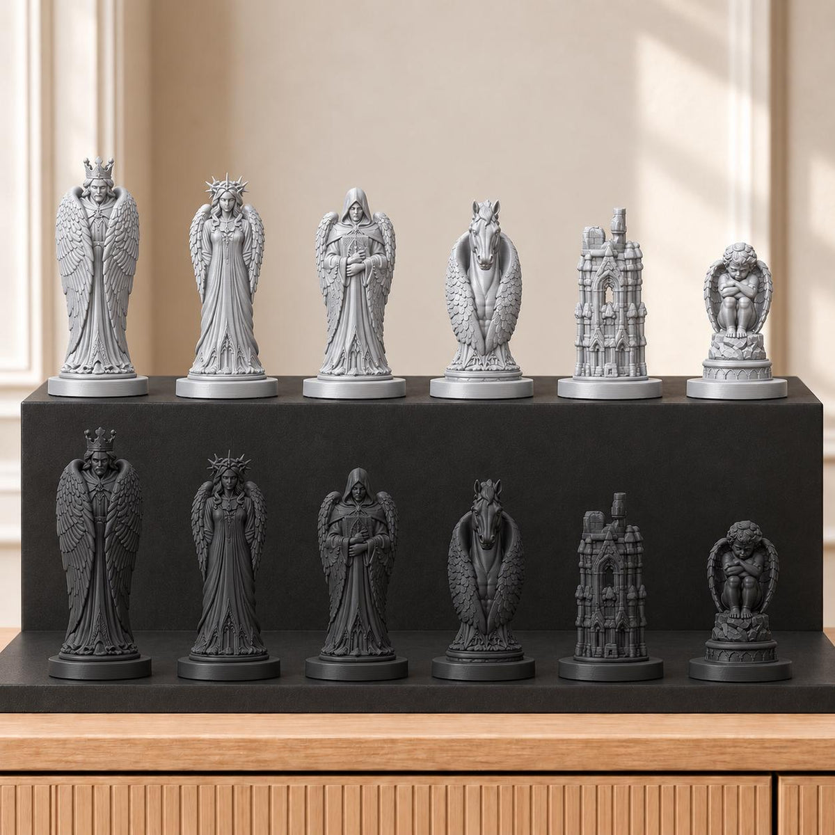 Gefallene Engel – thematisches Schachfigurenset mit 32 Figuren – Ansicht 8