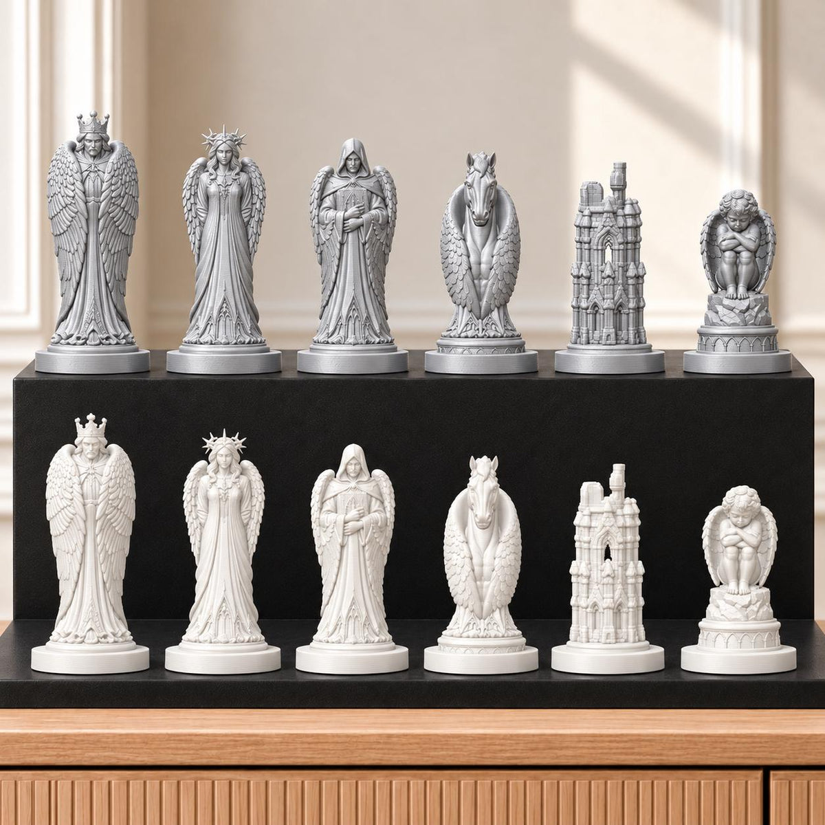 Gefallene Engel – thematisches Schachfigurenset mit 32 Figuren – Ansicht 9
