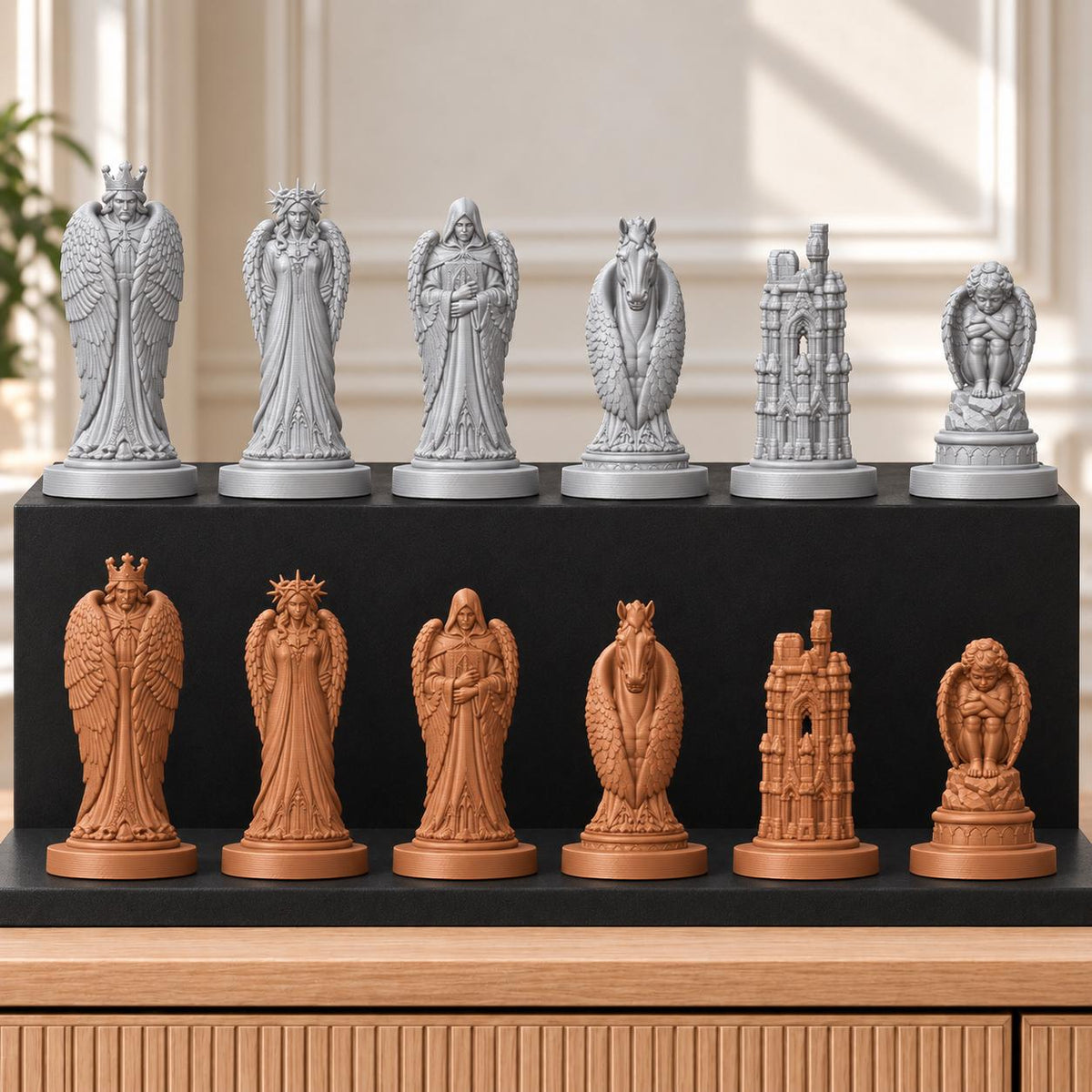 Gefallene Engel – thematisches Schachfigurenset mit 32 Figuren – Ansicht 10