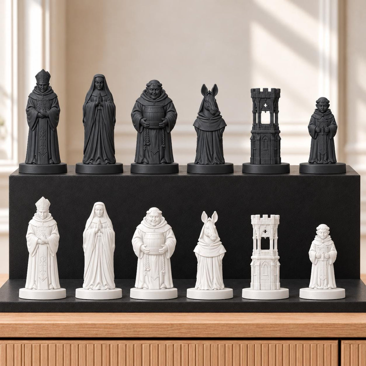 Mönche – thematisches Schachfigurenset mit 32 Figuren – Ansicht 11