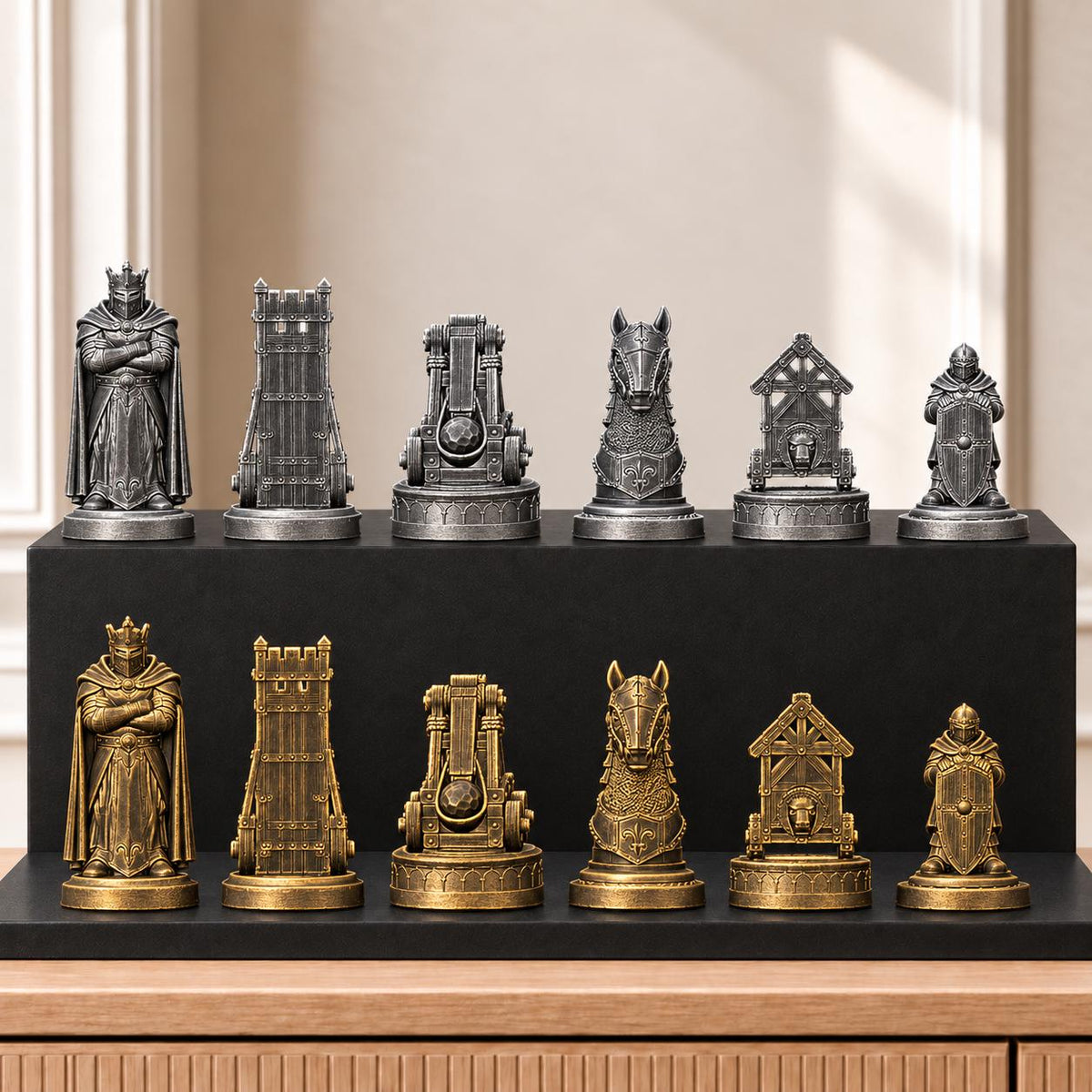 Belagerung – thematisches Schachfigurenset mit 32 Figuren – Ansicht 2