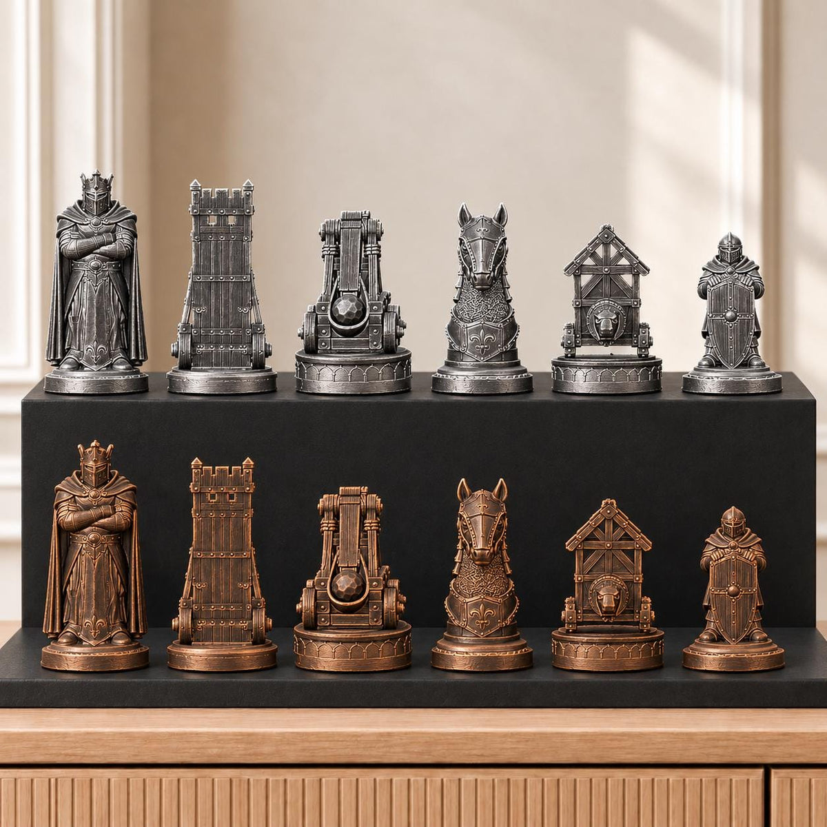 Belagerung – thematisches Schachfigurenset mit 32 Figuren – Ansicht 3