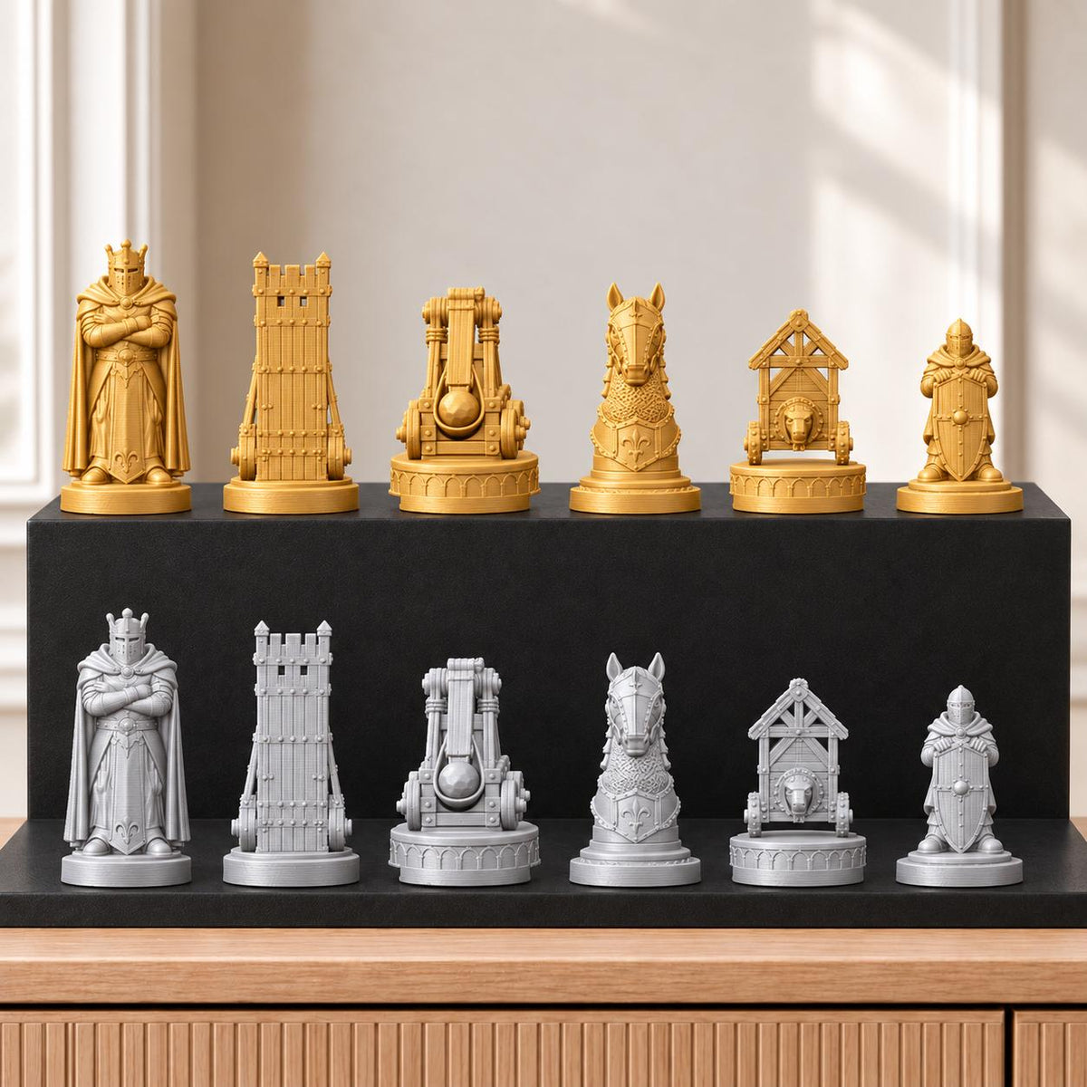 Belagerung – thematisches Schachfigurenset mit 32 Figuren – Ansicht 4