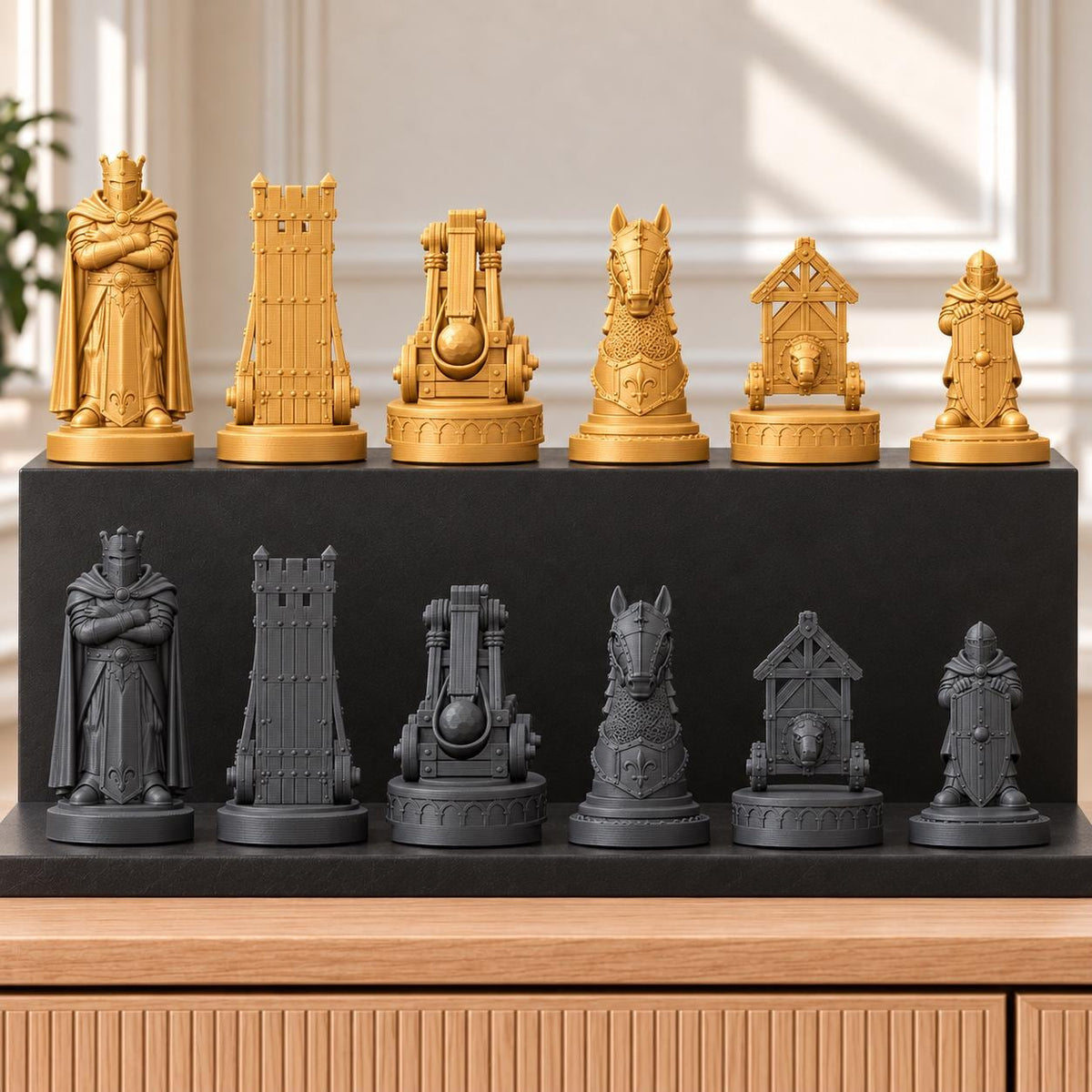 Belagerung – thematisches Schachfigurenset mit 32 Figuren – Ansicht 5