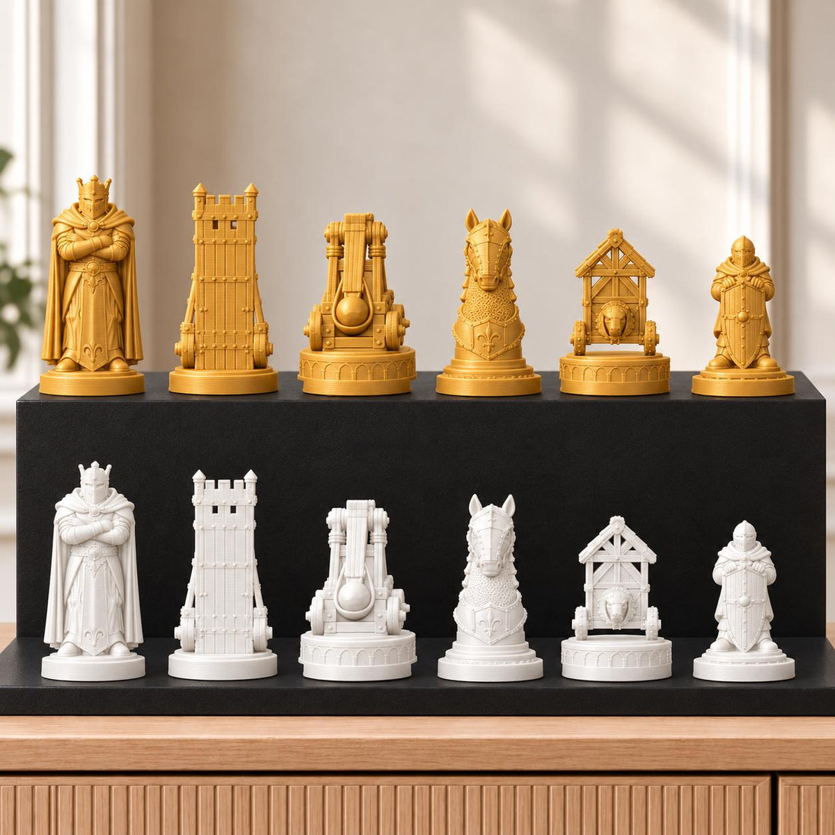 Belagerung – thematisches Schachfigurenset mit 32 Figuren – Ansicht 6