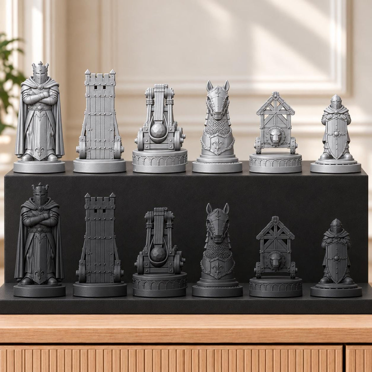 Belagerung – thematisches Schachfigurenset mit 32 Figuren – Ansicht 8