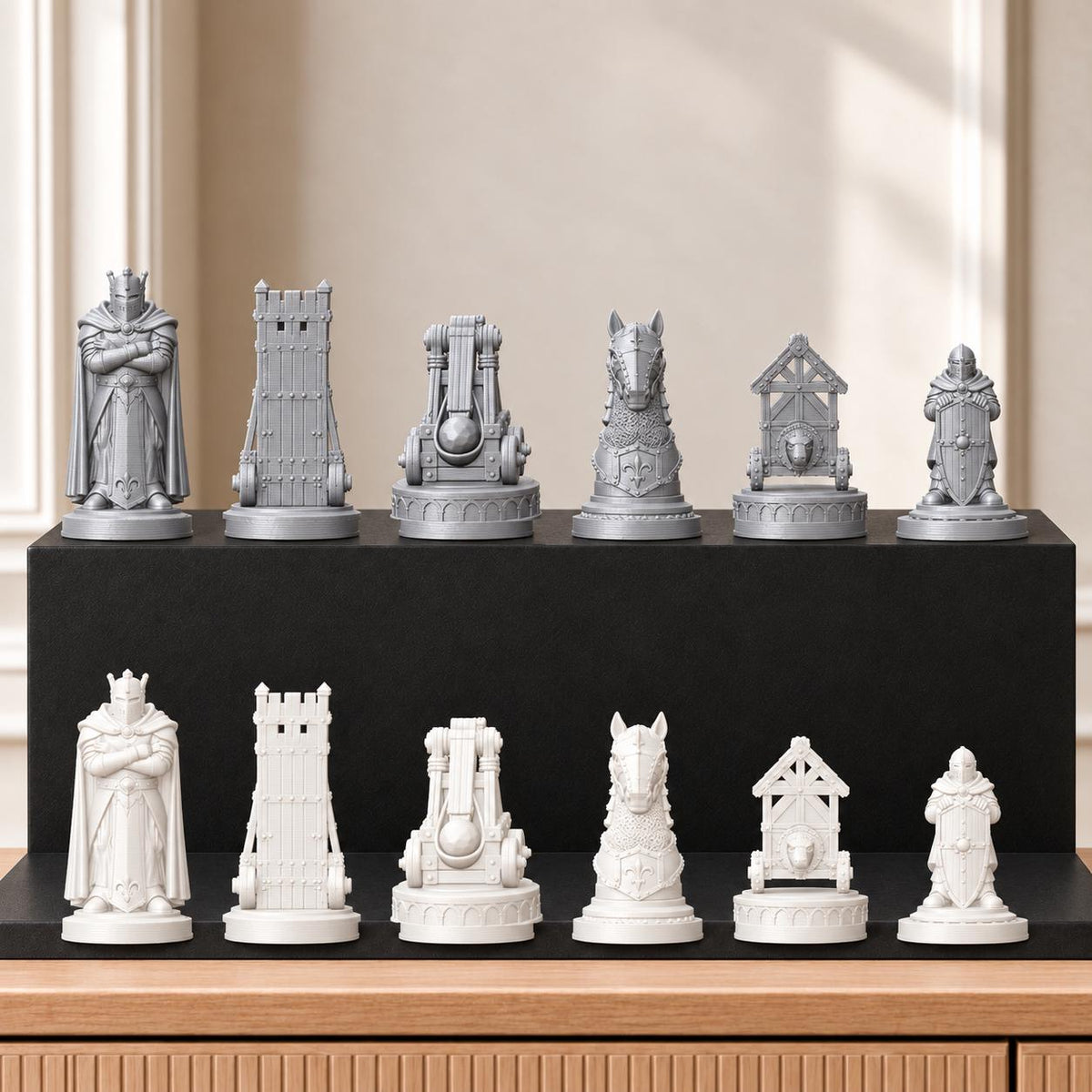 Belagerung – thematisches Schachfigurenset mit 32 Figuren – Ansicht 9