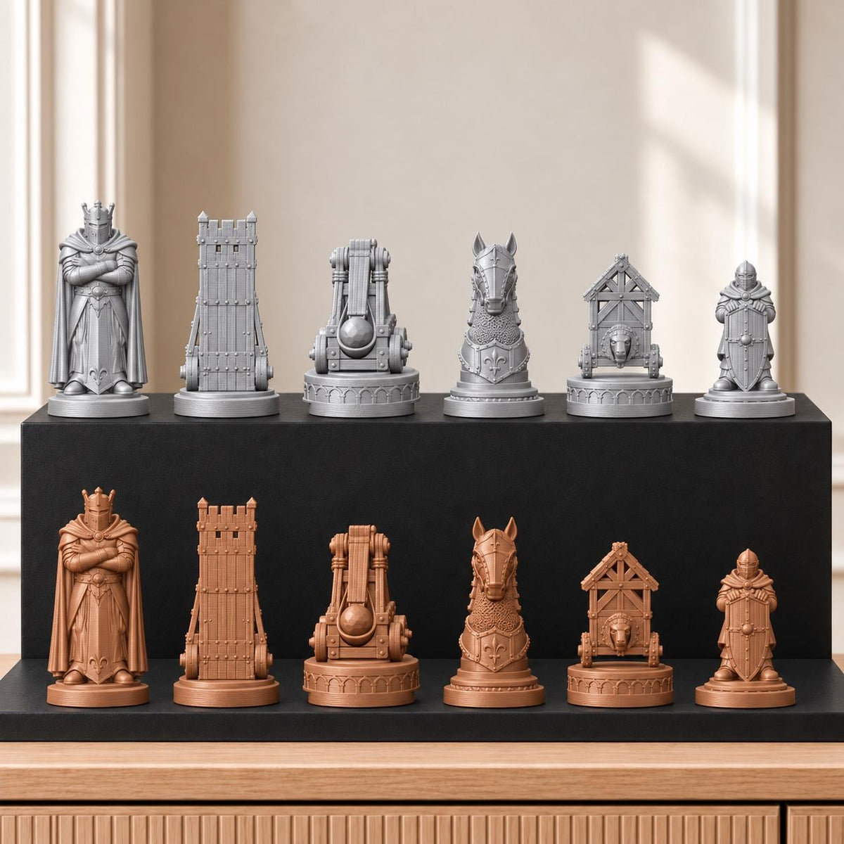 Belagerung – thematisches Schachfigurenset mit 32 Figuren – Ansicht 10