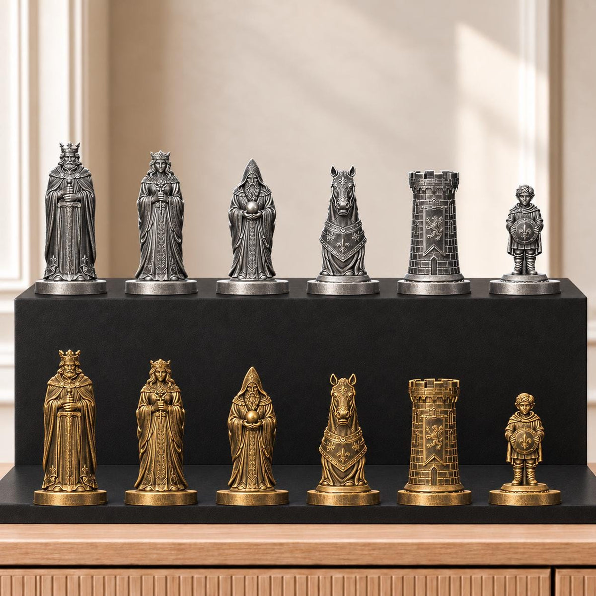 Artus – thematisches Schachfigurenset mit 32 Figuren – Ansicht 2