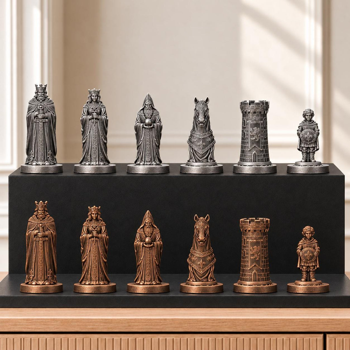 Artus – thematisches Schachfigurenset mit 32 Figuren – Ansicht 3