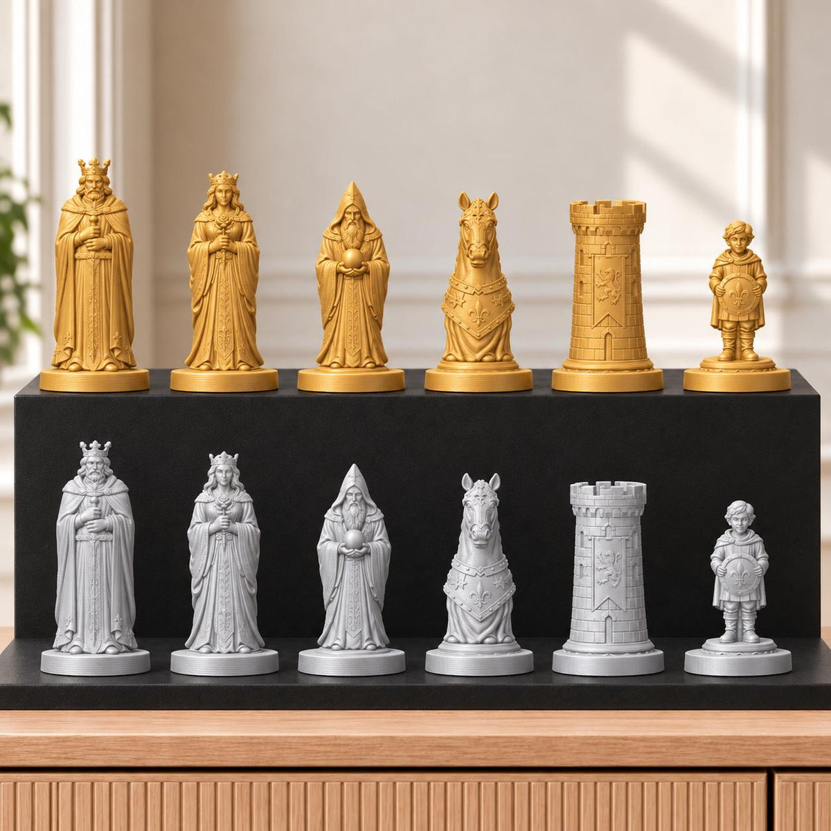 Artus – thematisches Schachfigurenset mit 32 Figuren – Ansicht 4