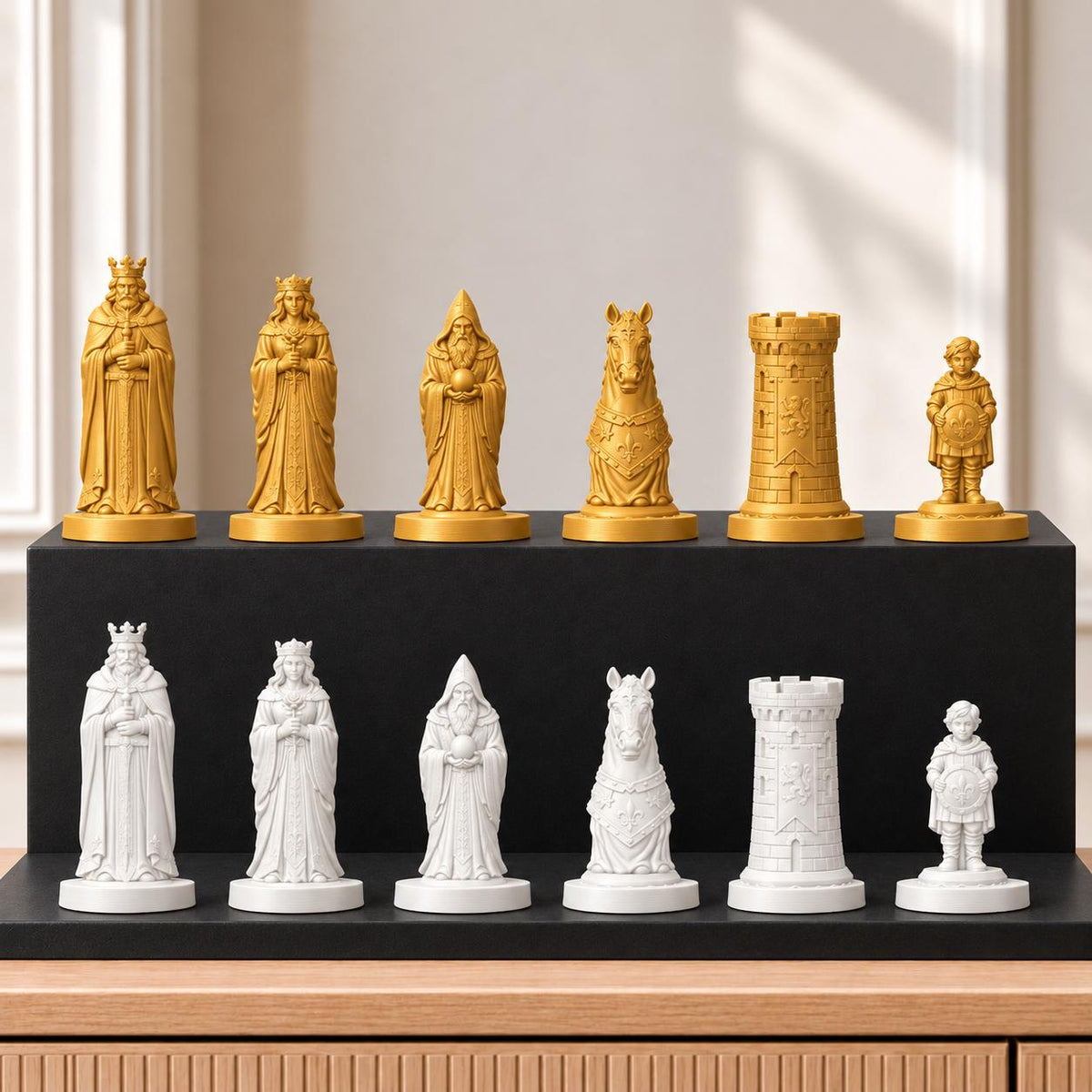 Artus – thematisches Schachfigurenset mit 32 Figuren – Ansicht 6