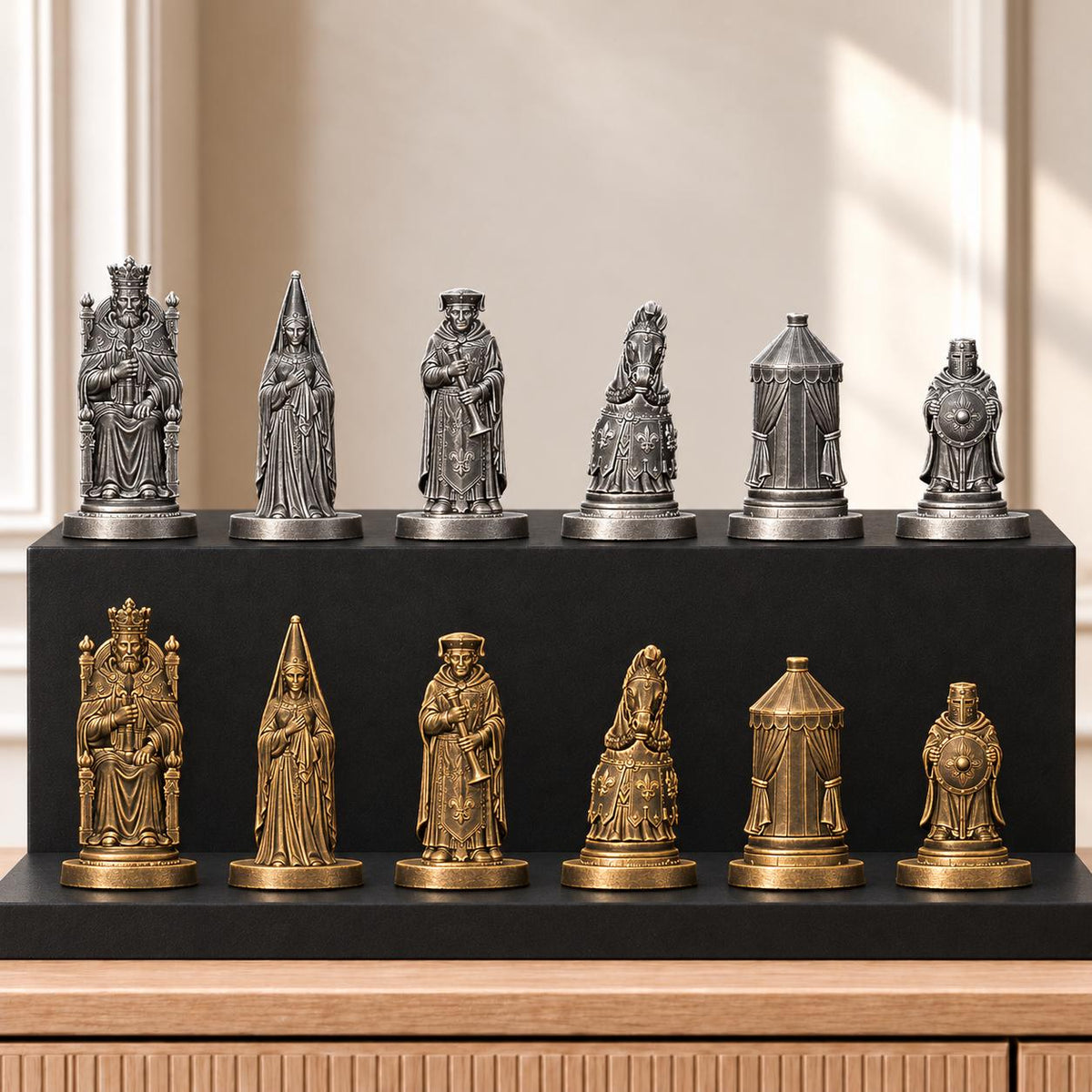 Ritterturnier – thematisches Schachfigurenset mit 32 Figuren – Ansicht 2