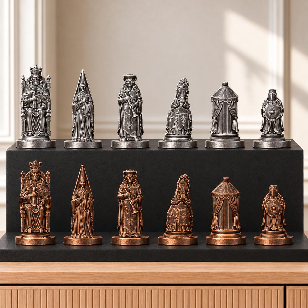 Ritterturnier – thematisches Schachfigurenset mit 32 Figuren – Ansicht 3