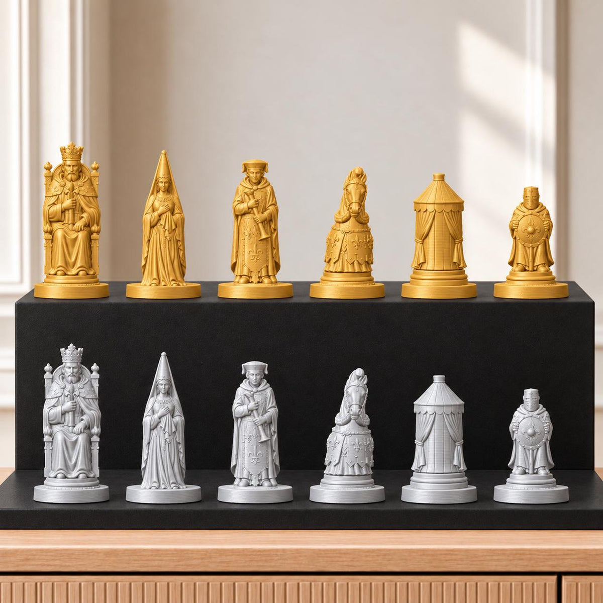 Ritterturnier – thematisches Schachfigurenset mit 32 Figuren – Ansicht 4