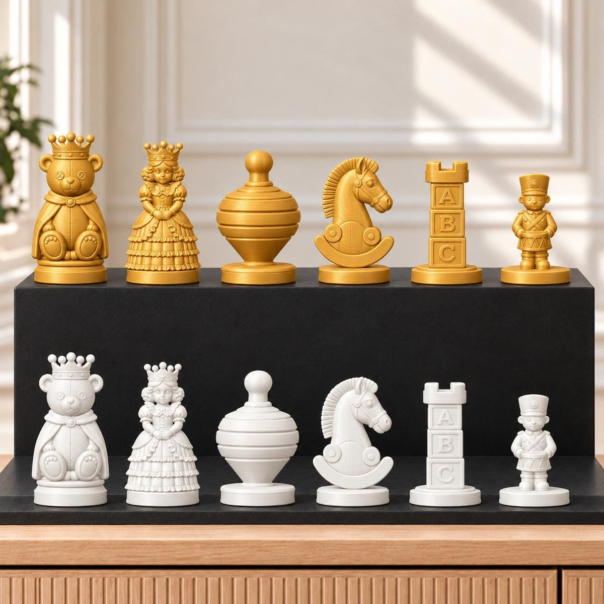 Spielzeugkiste – thematisches Schachfigurenset mit 32 Figuren – Ansicht 6