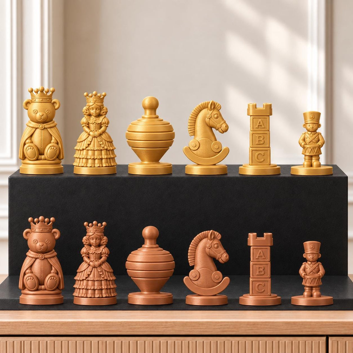 Spielzeugkiste – thematisches Schachfigurenset mit 32 Figuren – Ansicht 7