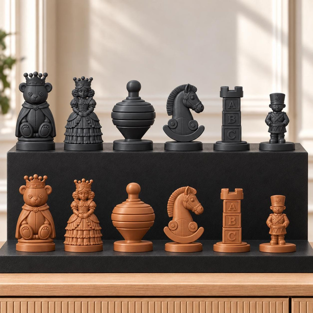 Spielzeugkiste – thematisches Schachfigurenset mit 32 Figuren – Ansicht 12