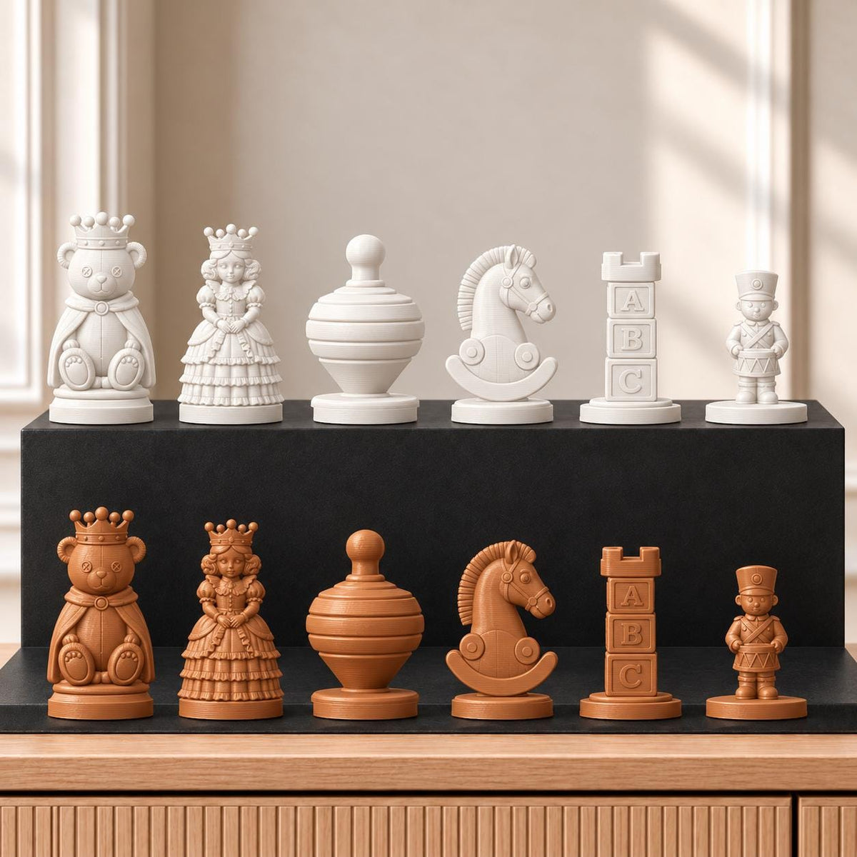 Spielzeugkiste – thematisches Schachfigurenset mit 32 Figuren – Ansicht 13